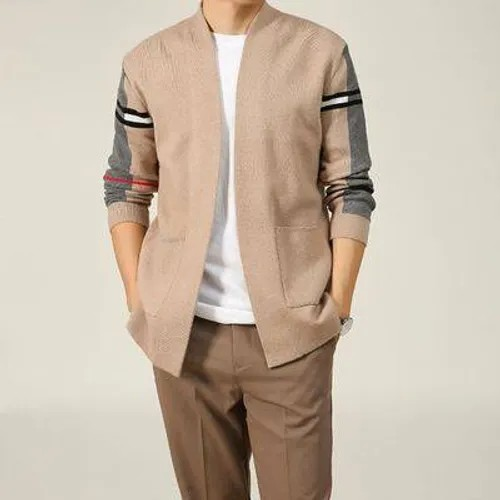 Cardigan marron col classique