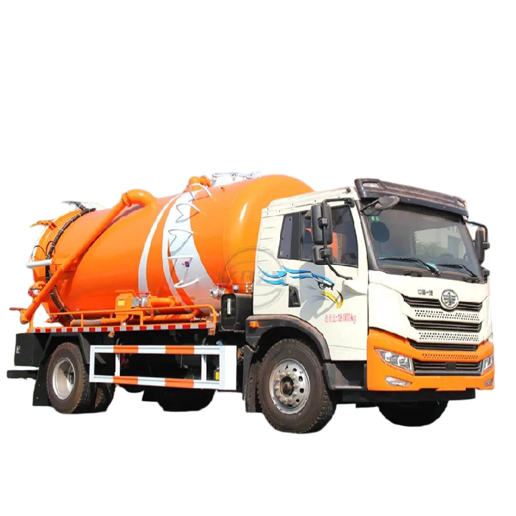 Camion de vidange des eaux usées FAW-Axle de 15 m³, haute maniabilité, jet de boue