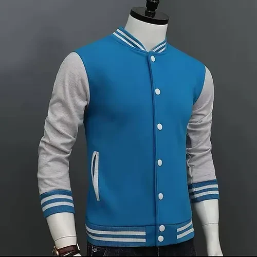 Pull sans capuche bleu-blanc